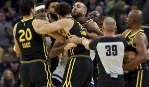 Warriors pierden a Draymond Green por 5 partidos de suspensión tras riña ante Wolves