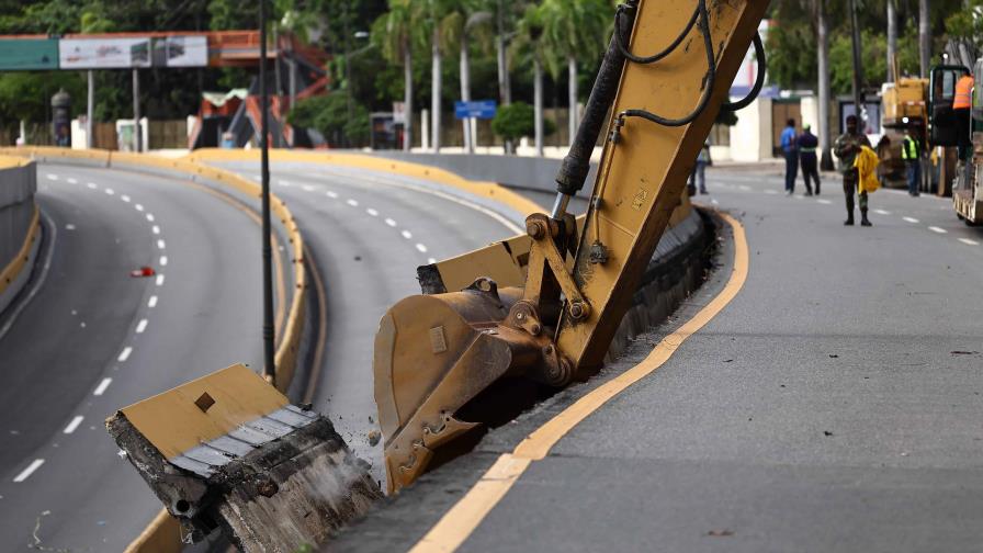 El MOPC empieza demolición de pared afectada por derrumbe en túnel de la 27 de febrero