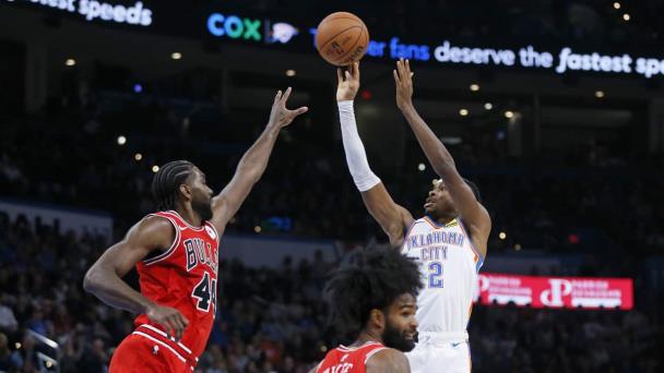 Gilgeous-Alexander emboca 40 y el Thunder hilvana 6 victorias al vencer a Bulls