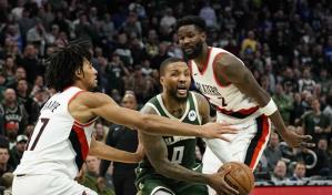 Bucks remontan 26 puntos y vencen a Trail Blazers en primer duelo de Lillard ante su exequipo
