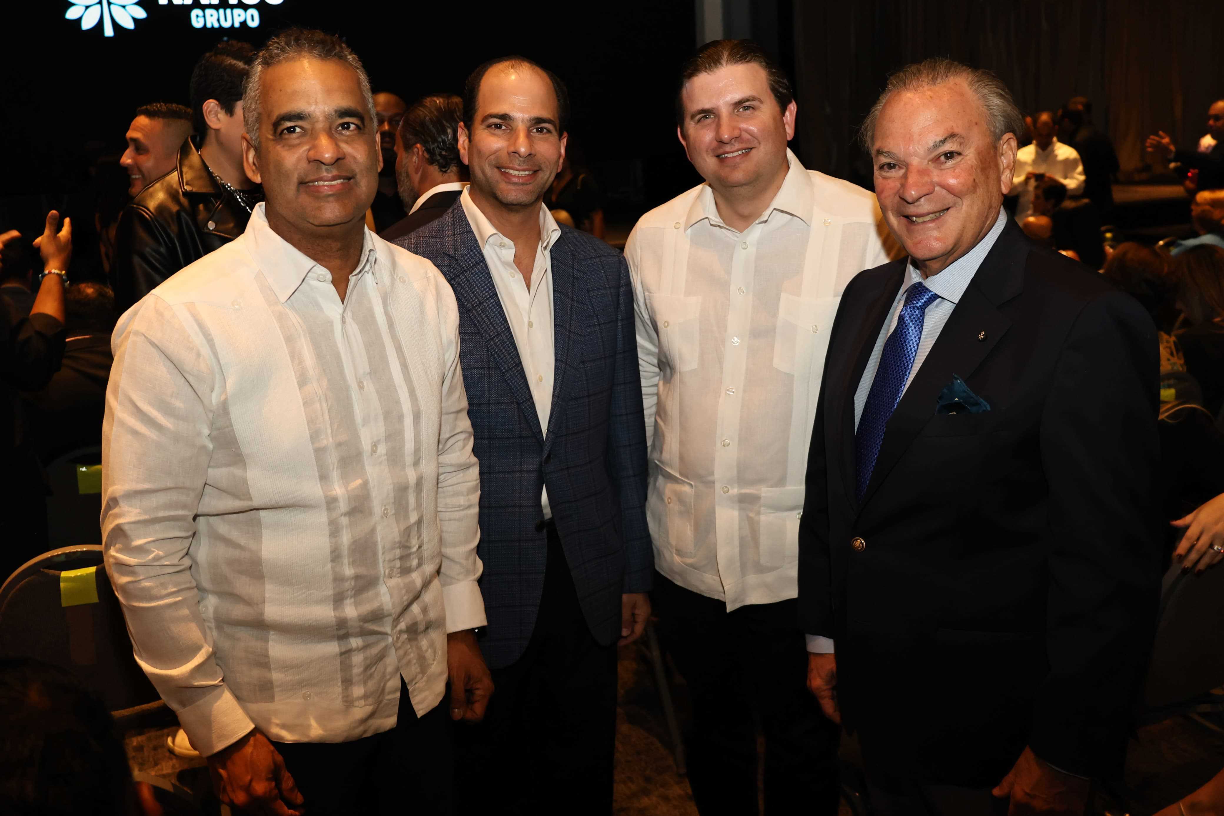 El ministro de la Presidencia, Joel Santos; Frank Elías Rainieri, Andrés Marranzini y Frank Rainieri.