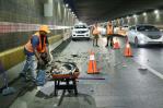 Caen trozos de concreto del túnel de la 27 de Febrero
