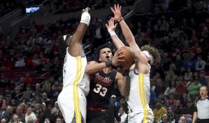 Thompson lidera a Warriors ante Blazers; Curry frenó su racha de juegos con al menos un triple