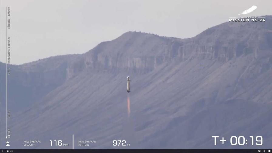 Compañía espacial de Bezos lanza con éxito un cohete con experimentos