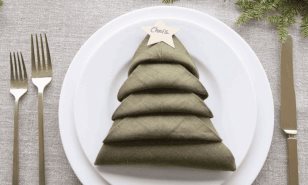 Ideas para doblar tus servilletas en la cena de Nochebuena