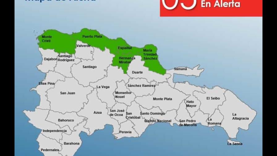 COE pone en alerta verde a cinco provincias