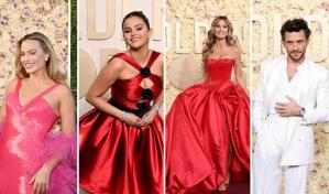 Selena Gómez y Margot Robbie, las estrellas que desfilan en alfombra roja de los Globos de Oro 2024