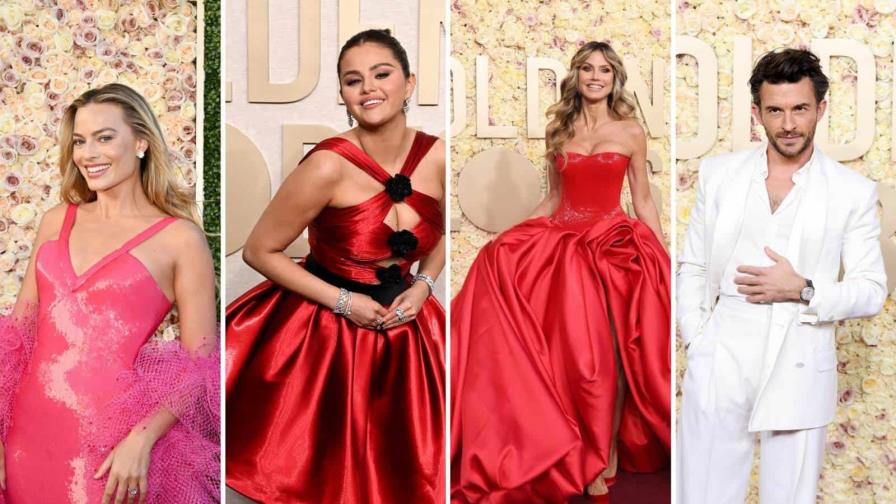 Selena Gómez y Margot Robbie, las estrellas que desfilan en alfombra roja de los Globos de Oro 2024