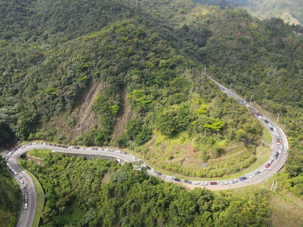 Una foto aérea del recorrido.