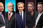 La riqueza de los cinco hombres más ricos se ha duplicado desde 2020, según Oxfam