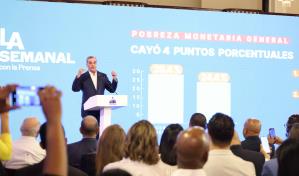 Abinader dice que la pobreza del país cayó 4 puntos porcentuales en un año