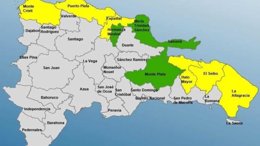 COE coloca 10 provincias en alerta por lluvias que generará frente frío