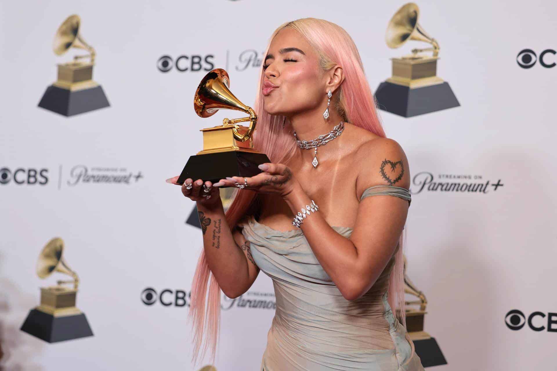 La colombiana Karol G conquistó su primer Grammy.