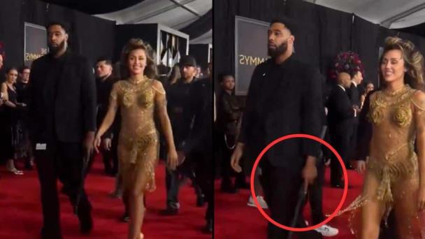 El gesto del guardaespaldas de Miley Cyrus en los Grammy que activó las alarmas sobre su seguridad