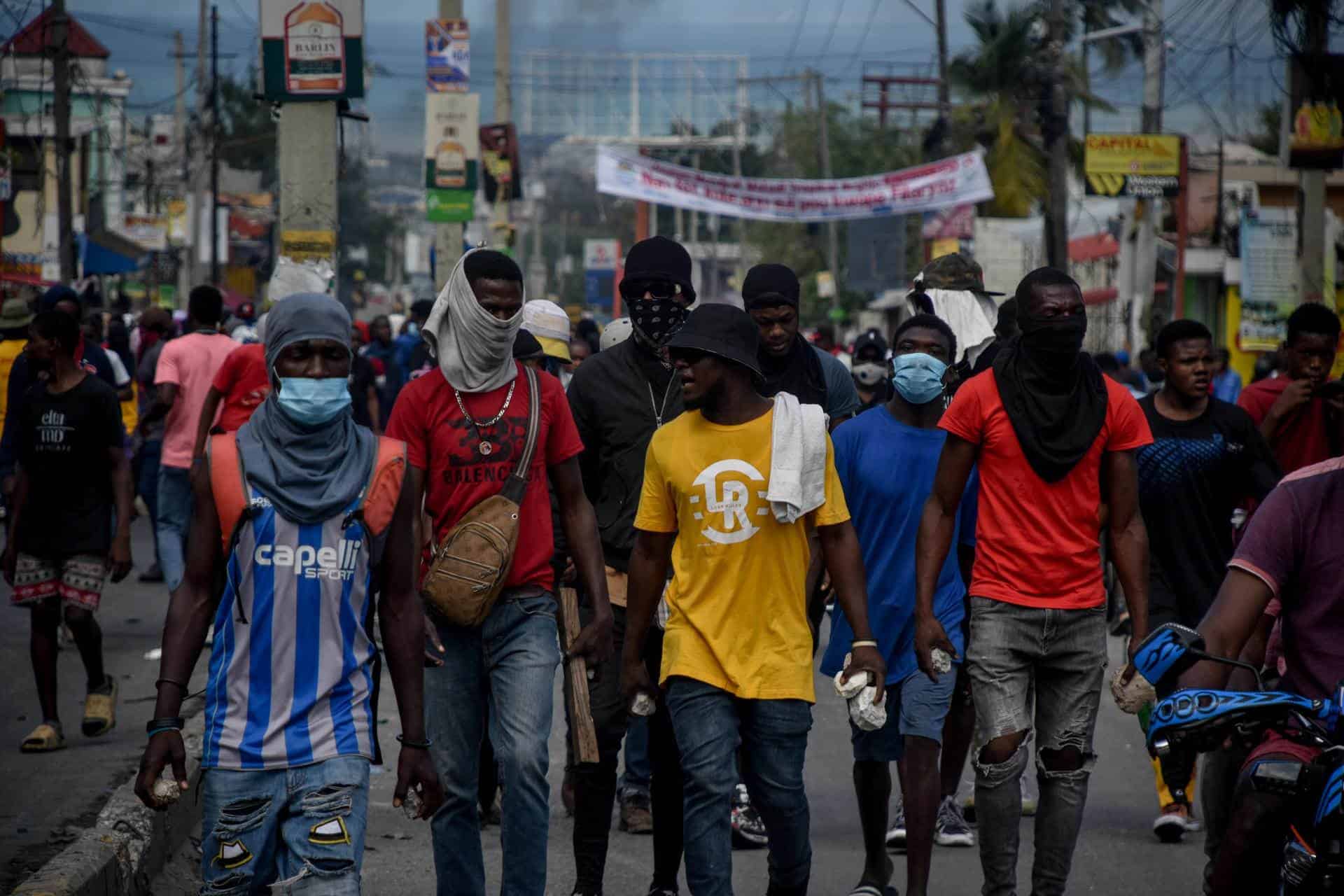 Ciudadanos se manifiestan en Haití.