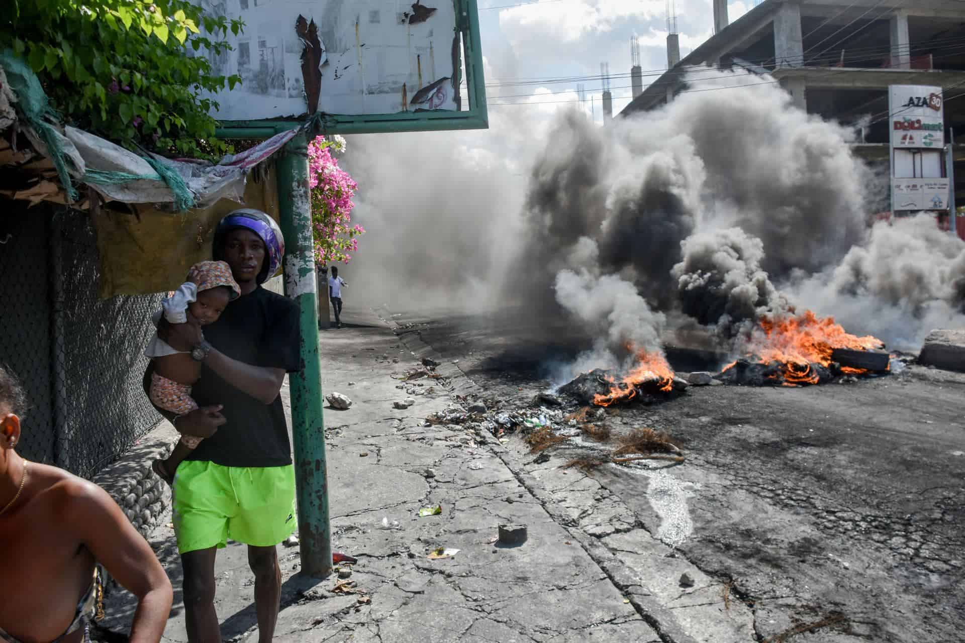 Ciudadanos se manifiestan en Haití.