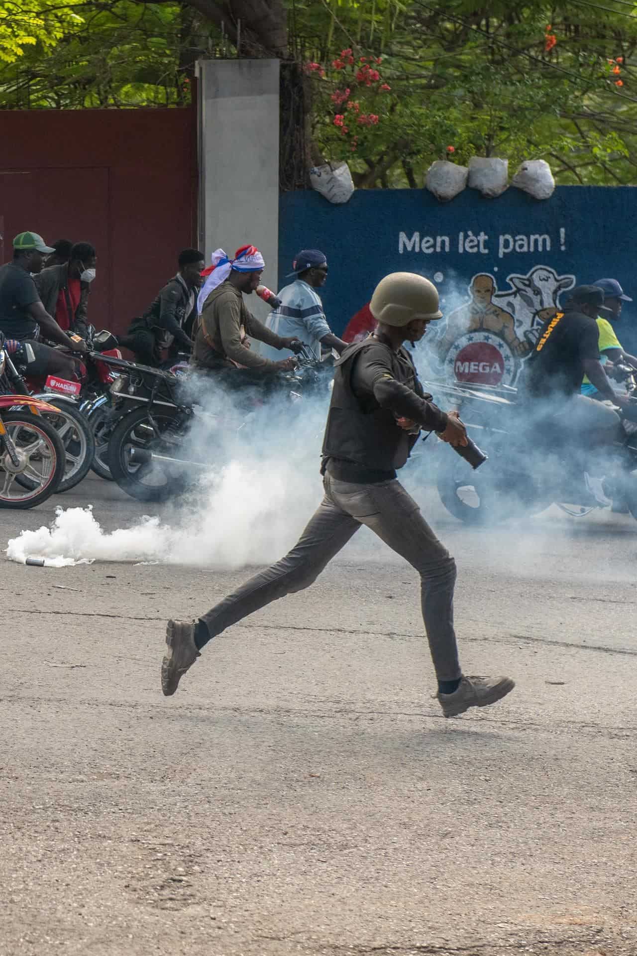 Ciudadanos se manifiestan en Haití.