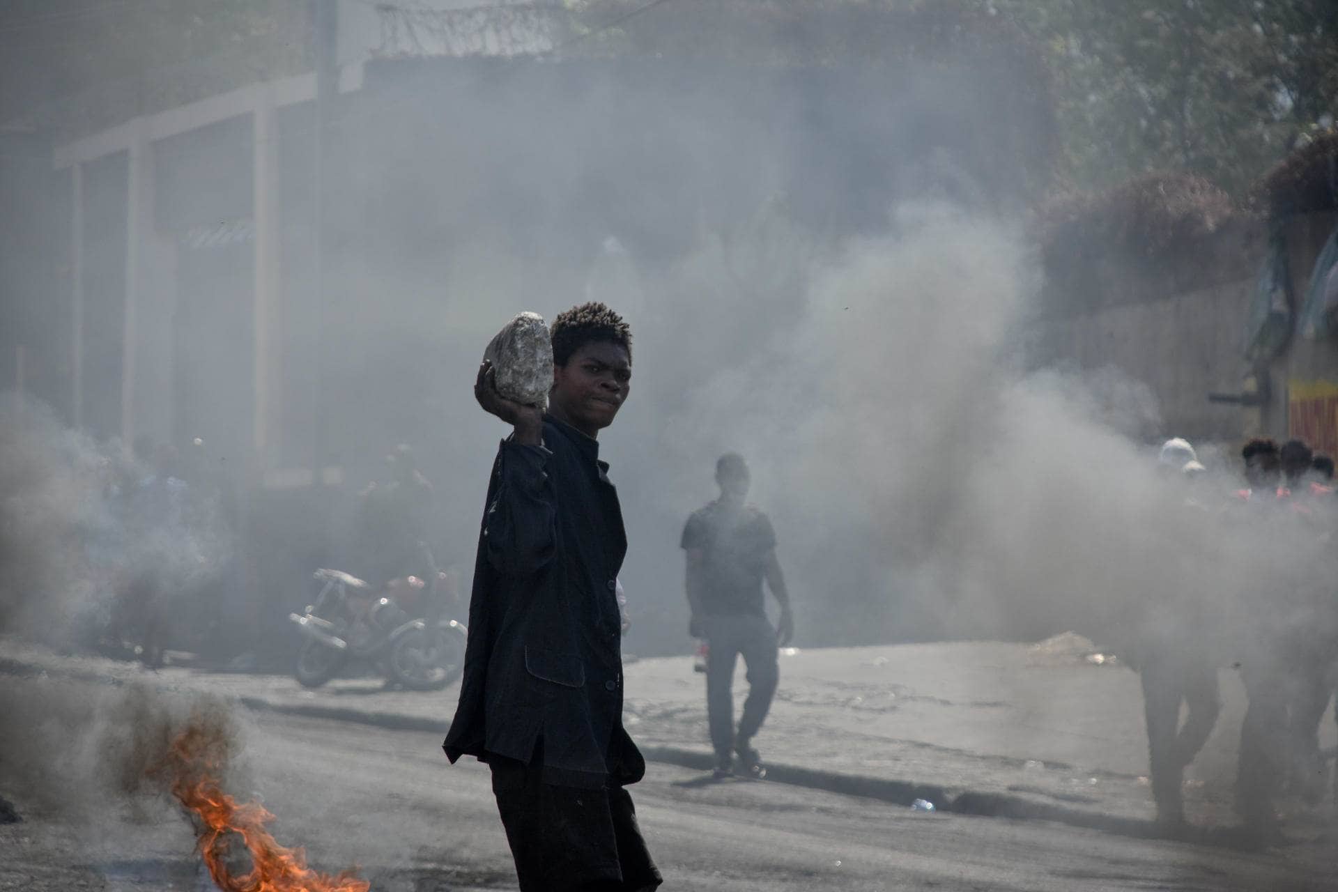 Ciudadanos se manifiestan en Haití.