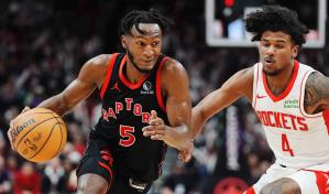 Quickley consigue 25 puntos por Raptors, que vencen a Rockets e hilan victorias