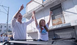 Abinader apoya a Carolina Mejía en marcha-caravana en el Distrito Nacional