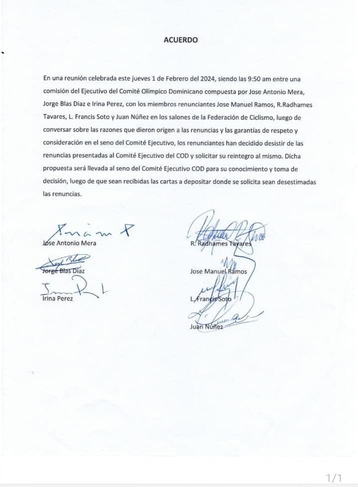 Acuerdo en el Comité Ejecutivo del COD