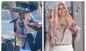 Karol G canta El rey con mariachis en una plaza de México y las reacciones son diversas