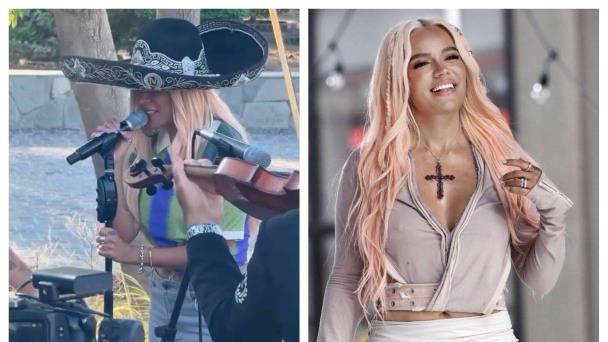 Karol G canta El rey con mariachis en una plaza de México y las reacciones son diversas