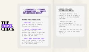 Lanzan The Purple Check, herramienta con IA para informar correctamente sobre violencia de género