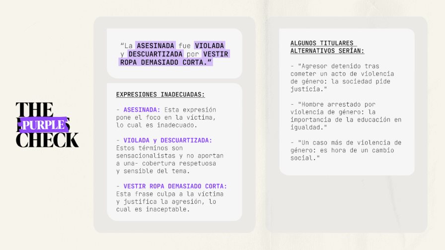 Lanzan The Purple Check, herramienta con IA para informar correctamente sobre violencia de género