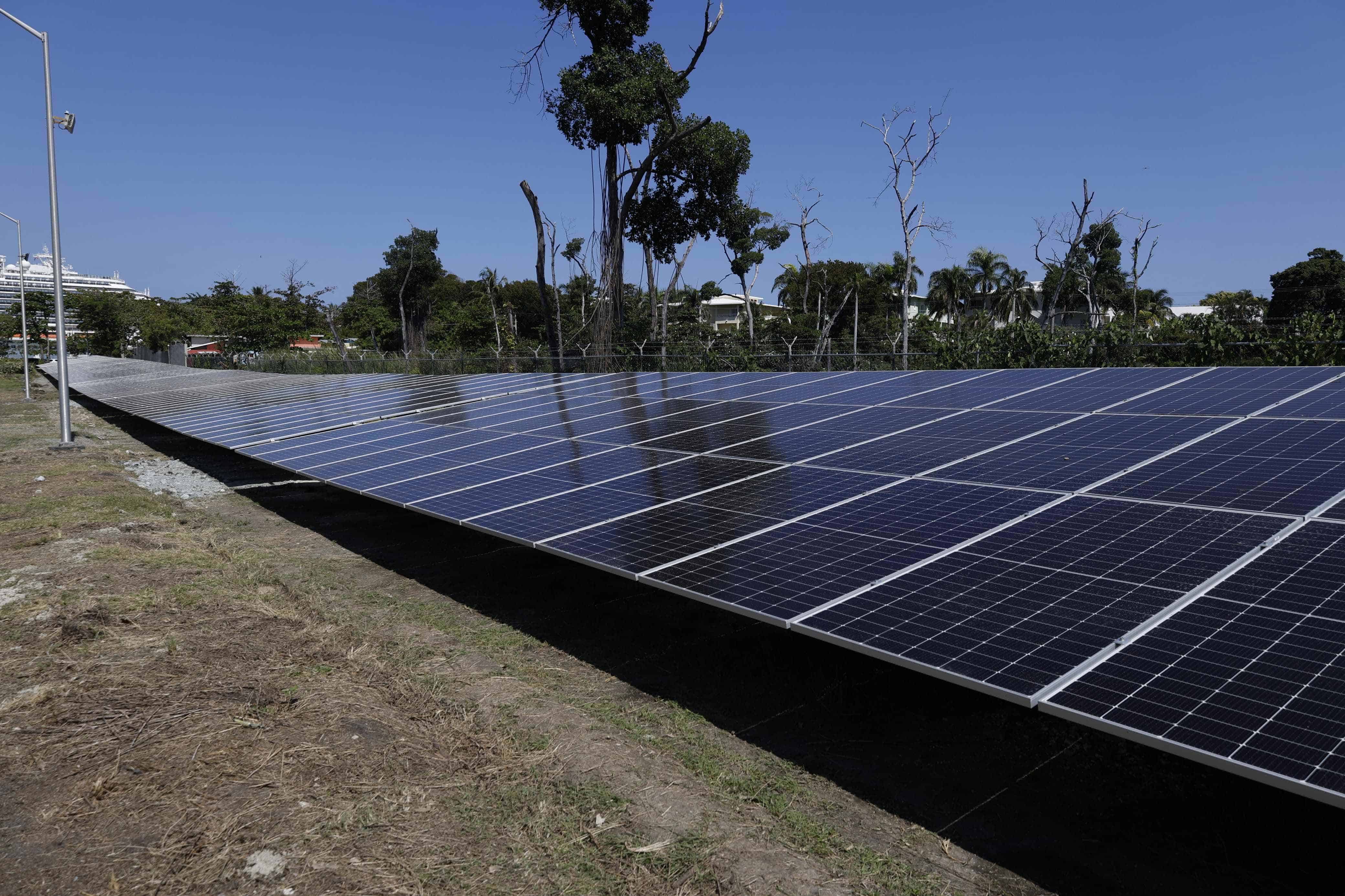 Paneles solares en Amber Cove.