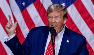 Trump celebra su victoria en las primarias republicanas atacando a Biden
