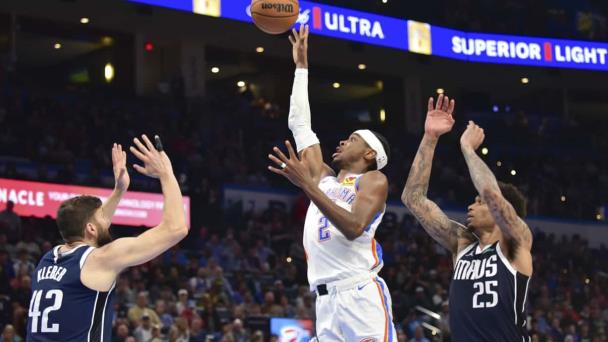 Thunder aprovecha la ausencia de Luka Doncic para vencer 126-119 a Mavs