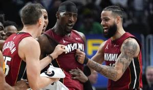 Bam Adebayo clava triple ganador para el Heat, que vence a los Pistons