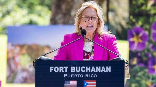 La primera dama de los Estados Unidos Jill Biden afirma que Puerto Rico le importa al presidente