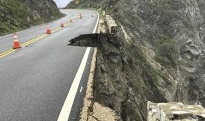 Reabren circulación en carretera escénica de California tras derrumbe de un carril por las lluvias