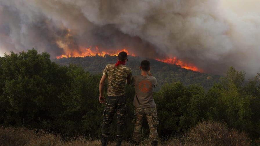 Un gran incendio en el norte de Grecia quema por tercer día consecutivo un bosque virgen