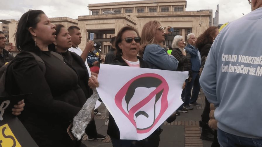 Colombianos y venezolanos protestan pidiendo a María Corina Machado en los comicios venezolanos