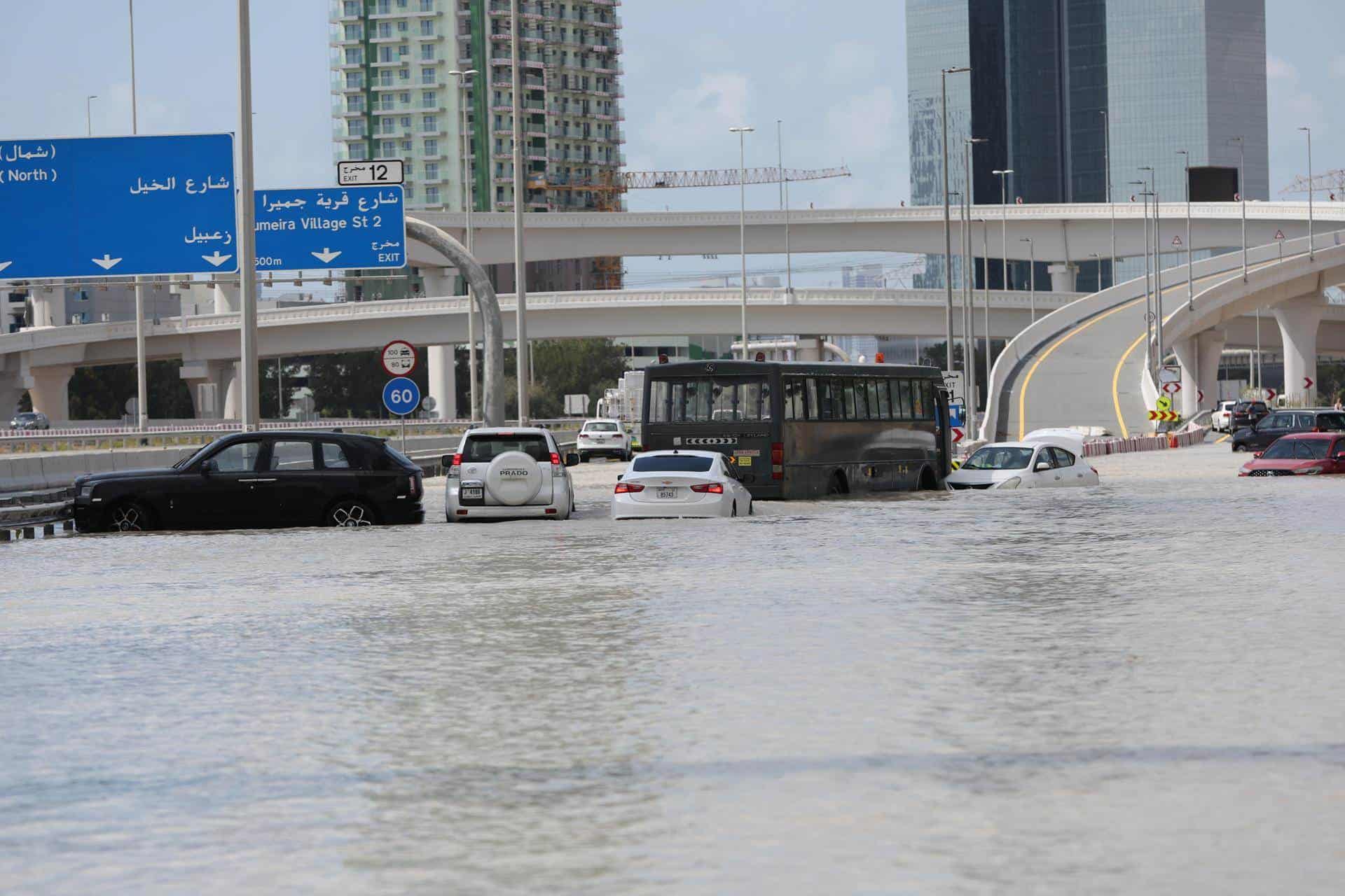 Imágenes de las inundaciones en Dubai.