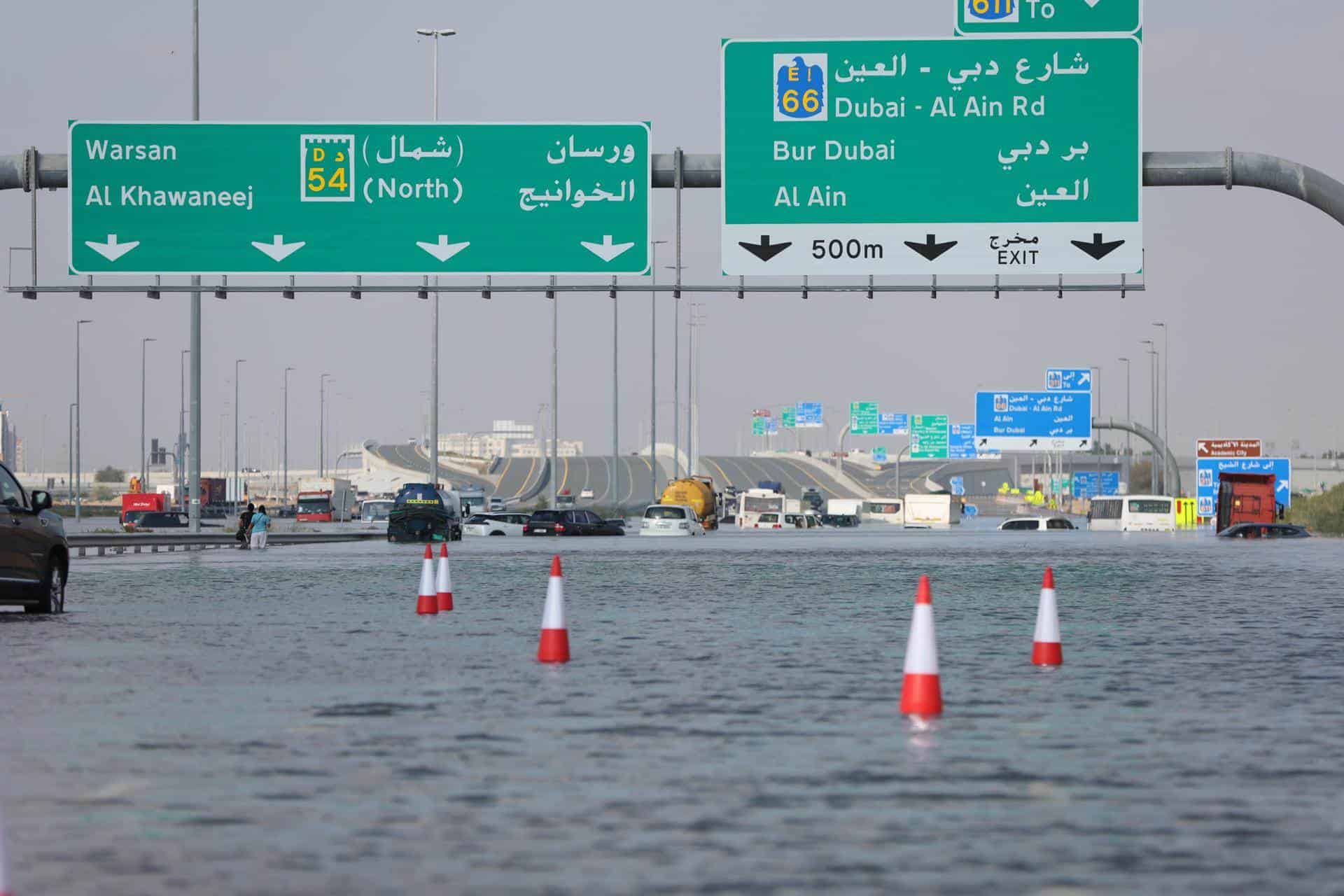 Imágenes de las inundaciones en Dubai.