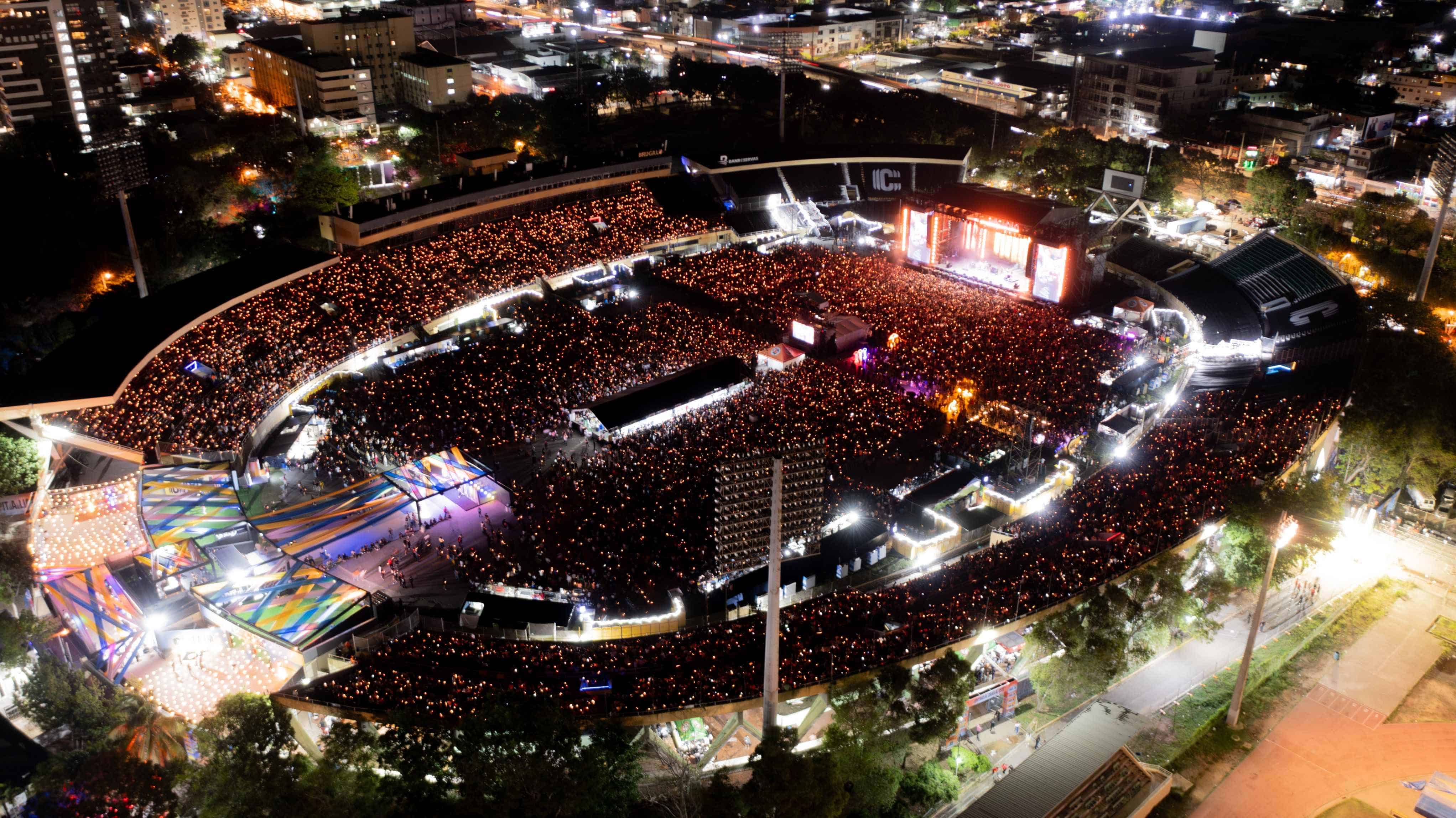 Una vista aérea del estadio Olímpico Félix Sánchez.
