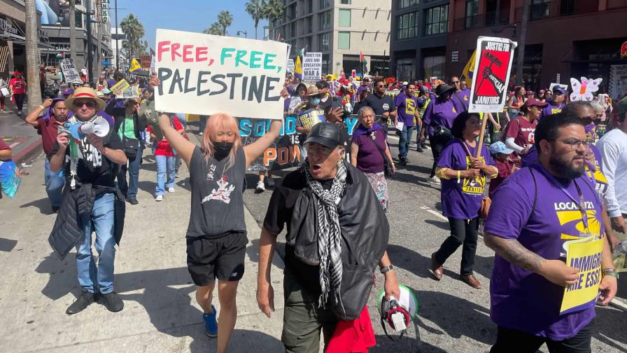 Las protestas contra guerra en Gaza protagonizan las marchas del Primero de Mayo en EEUU
