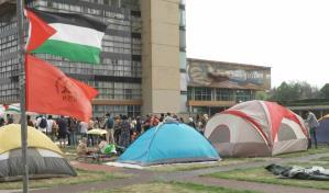 Estudiantes propalestinos acampan en la mayor universidad de México