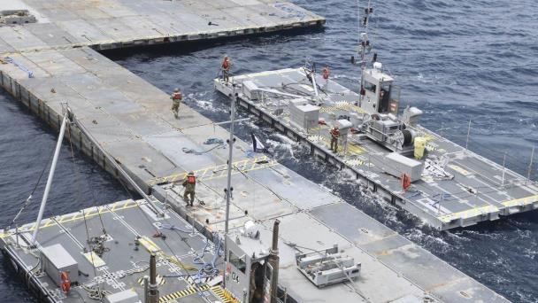 EE. UU. completa el muelle en el Mediterráneo desde el que suministrará ayuda a Gaza