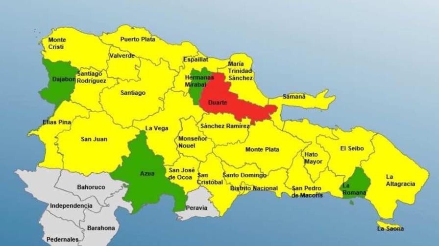 COE mantiene 27 provincias en alerta; solo Duarte continúa en rojo