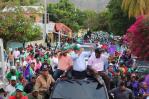 Leonel encabeza marcha-caravana en apoyo a candidatos congresuales en el sur