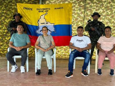 Dejan en libertad a secuestrados por disidentes de las FARC
