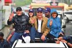 PLD y su candidato Abel Martínez se manifiestan durante caravana final en el Cibao