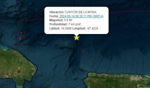 Red Sísmica de Puerto Rico sitúa en 5.6 la magnitud de temblor que se sintió en RD