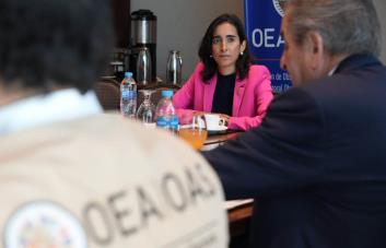 Misión de la OEA se reúne con Virginia Antares para conversar sobre proceso electoral