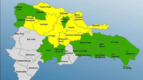 COE emite alerta para 24 provincias por efectos de vaguada